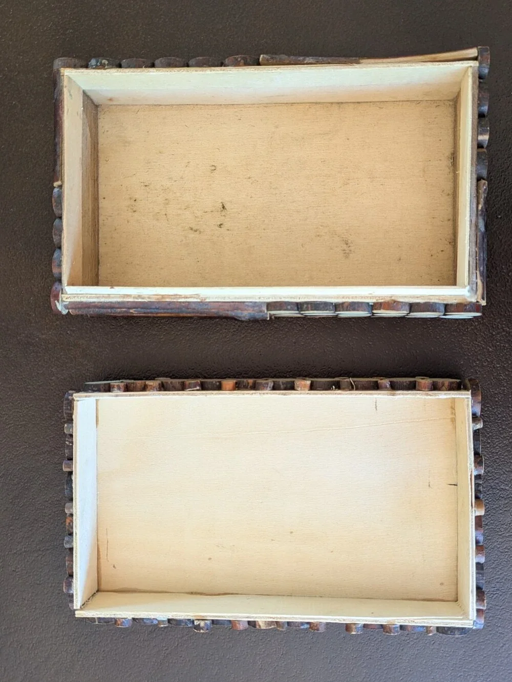 Vintage Log Slice Storage Box